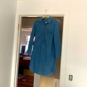 Denim long sleeved dress